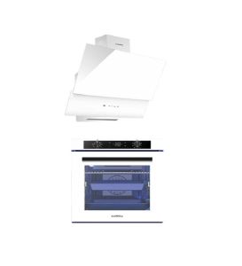 Luxell 88 Litre Platinium Beyaz Ank Set A68-SGF3 Dijital Fırın /DA6 835 Davlumbaz Kumandalı