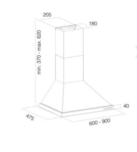 Ukinox Pyramıd 60 Siyah Davlumbaz