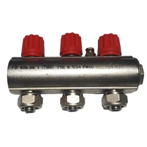 Kalde Kendinden Vanalı Kollektör 1\'\' Kırmızı 3 Ağızlı