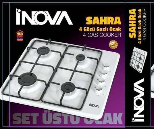 İnova 4 Gözü Gazlı Setüstü Doğalgazlı Ocak